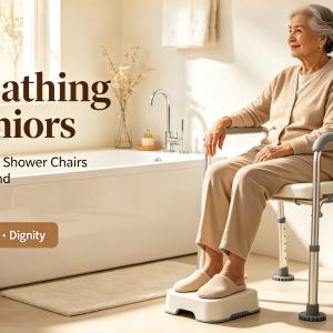 Widened Anti-Slip Shower Chairs – Thoughtful Bathroom Safety Gear for Elderly Bathing