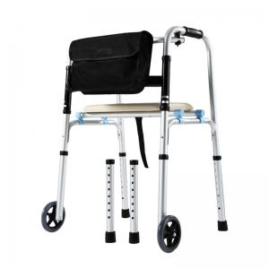 Purple Mobility Walker Rollator for Elderly Adults Seniors Disabled Grab & Cane Support Aid Equipment Standing Bed Walking