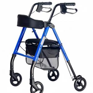 Walking Rollator Walker Mobility Aids Disabled for Elderly Adults Seniors Equipment Tool Adjustable Standing Lightweight Manual