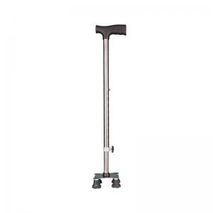 Non-slip Cane Stainless Steel Small Four-legged Walking Stick for the Elderly Is Portable and Adjustable