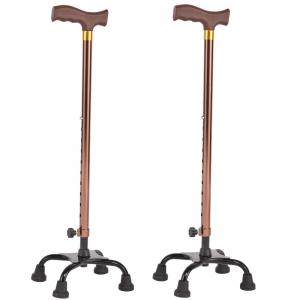 Eight-Adjustable Telescopic Aluminum Alloy Crutches Hand-held Four-Corner Rehabilitation Therapy Supplies