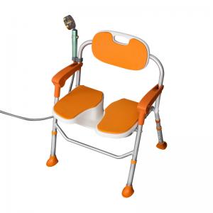 Adjustable Plastic Commode Wheelchair for Elderly and Disabled Bathing Shower Bath Toilet Chair Seat-Bathroom Safety Equipment