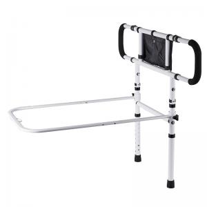 Hot Sale Dual-Bar Adjustable Metal Bed Assist Rail Seniors Safety Pad Guard Adults Elderly Home Rehabilitation Therapy Supply