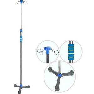 Factory Price Portable Foldable 5 Legs Height Adjustable Mobile Stainless Steel Infusion Pole Iv Drip Stand for Hospital Bed