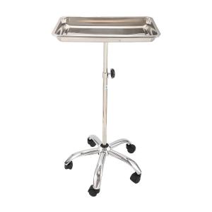 Movable Stainless Steel Hairdresser Salon Instrument Tray Holder Tool Cart for Hair Salon Rehabilitation Therapy Supplies