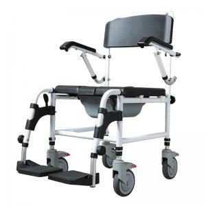 Portable foldable aluminum wheelchair with handbrake, ultra light travel wheelchair suitable for both adults and children