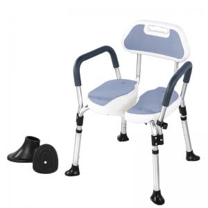 Aluminum Shower Bath Toilet Chair Seat for Elderly Comfortable On-Slip Pad Disabled Bathtub Stool-Bathroom Safety Equipment