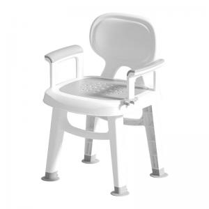 Adjustable Plastic Commode for Wheelchair Users Elderly Disabled Bathing Shower Bath Toilet Chair Seat-Bathroom Safety Equipment