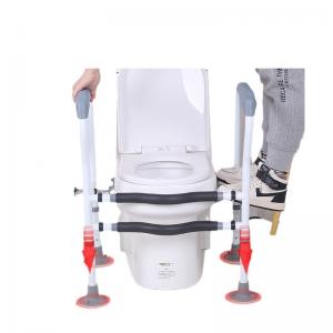 Adjustable elderly bathroom safety railing toilet rack wall support rod flip arm anti-slip rehabilitation treatment products hand disability