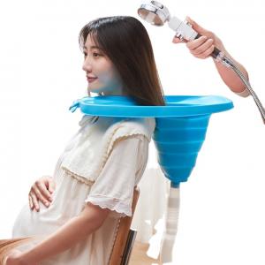 Portable shampoo bowl with adjustable folding bathtub with multi-functional pad shampoo for elderly and disabled children