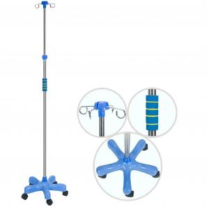 High Quality Stainless Steel Hospital IV Pole Stand Floor Standing Mobile Infusion Drip Stands