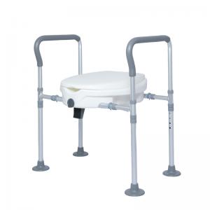Manufacturer's hot-selling TPR portable toilet seat with handrail cover new modern design for elderly pregnant women